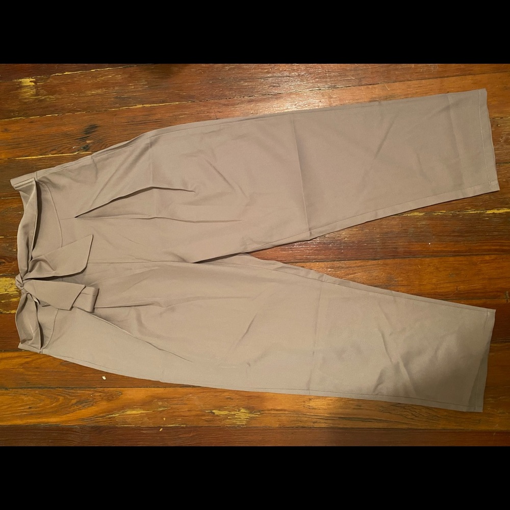 Front tie crop tailored pants